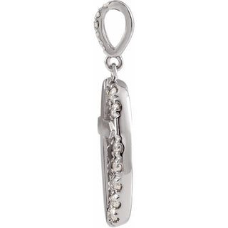 Sterling Silver 1/5 CTW Natural Diamond Halo-Style Cross Pendant