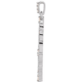 14K White 1/6 CTW Natural Diamond Guardian Angel Pendant