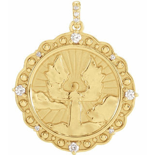 14K Yellow 1/6 CTW Natural Diamond Guardian Angel Pendant