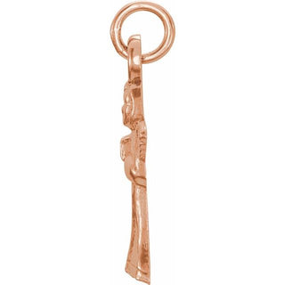 14K Rose Praying Angel Pendant