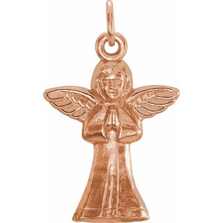 14K Rose Praying Angel Pendant