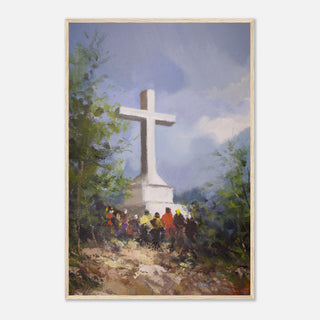 Pilgrims at the White Cross Framed Print - view 11