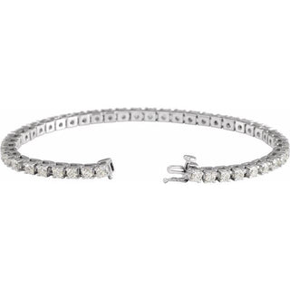 14K White 5 CTW Natural Diamond Line 7 1/4" Bracelet