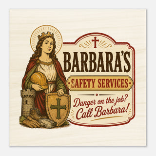 St. Barbara's Safety Services Wood Plaque - view 3