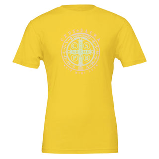 St. Benedict Medal Rose Gold and Sage T-Shirt - view 4