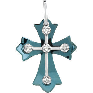 Sterling Silver & Titanium Cross Pendant
