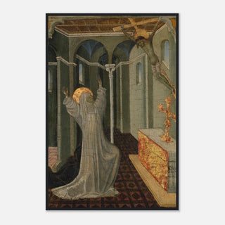 Kneeling Saint Before the Crucifix Framed Print - view 8