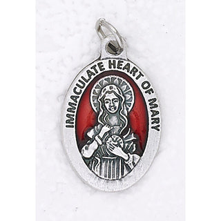 Bulk Red Enamel Immaculate Heart Premium Medals