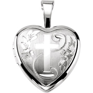 Sterling Silver Cross Heart Locket