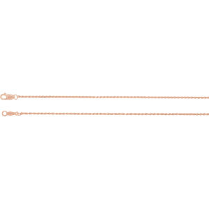24-inch Diamond Cut Rope Chain with Lobster - 14K Rose
