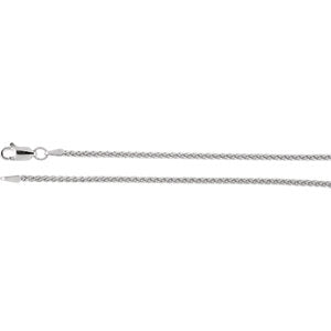 16-inch Wheat Chain with Lobster Clasp - 14K White Gold