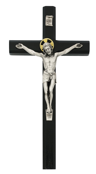 10-inch Black Painted Crucifix Boxed