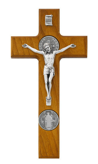 9-inch Walnut Stain Crucifix