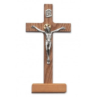  Walnut Stain Stand Crucifix