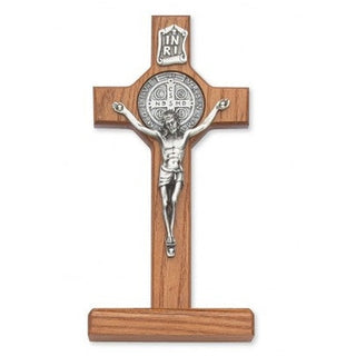  Walnut Standing Saint Benedict Crucifix
