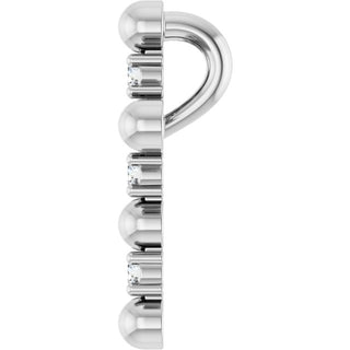 14K White .07 CTW Natural Diamond Beaded Cross Pendant
