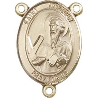 14kt Gold Filled Saint Andrew the Apostle Rosary Center Rosary Center Engraved Catholic Saint Jewelry