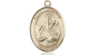 14kt Gold Filled Saint Andrew the Apostle Medal Engraved Catholic Saint Jewelry