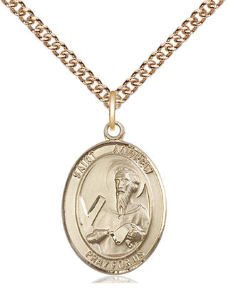 14kt Gold Filled Saint Andrew the Apostle Medal Religious Jewelry Engraved Catholic Saint Jewelry