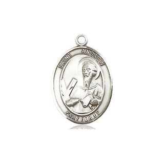 Pewter Saint Andrew the Apostle Medal Engraved Catholic Saint Jewelry