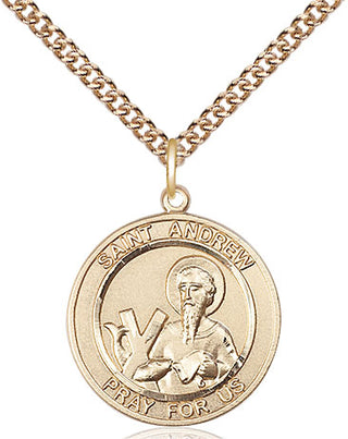 14kt Gold Filled Saint Andrew the Apostle Medal Religious Jewelry Engraved Catholic Saint Jewelry