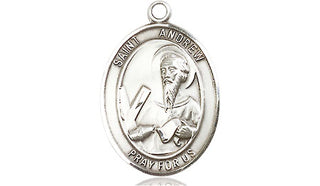 Sterling Silver Saint Andrew the Apostle Medal Religious Jewelry Engraved Catholic Saint Jewelry
