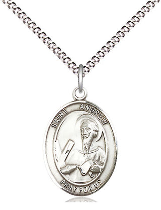 Sterling Silver Saint Andrew the Apostle Medal Religious Jewelry Engraved Catholic Saint Jewelry