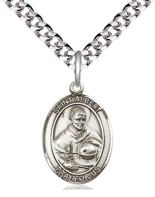 Pewter Saint Albert the Great Medal Religious Jewelry Engraved Catholic Saint Jewelry