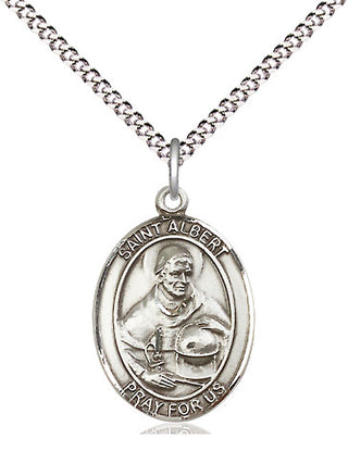 Sterling Silver Saint Albert the Great Medal Religious Jewelry Engraved Catholic Saint Jewelry