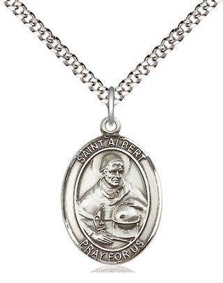 Sterling Silver Saint Albert the Great Medal Religious Jewelry Engraved Catholic Saint Jewelry