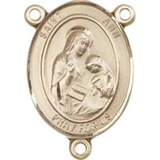 14kt Gold Filled Saint Ann Rosary Center Rosary Center Engraved Catholic Saint Jewelry