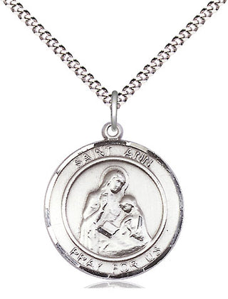Pewter Saint Ann Medal Religious Jewelry Engraved Catholic Saint Jewelry