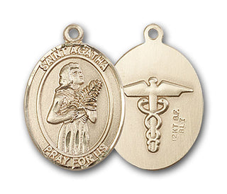 Gold-Filled Saint Agatha Nurse Pendant