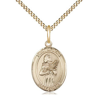 14kt Gold Filled Saint Agatha Medal Religious Jewelry Engraved Catholic Saint Jewelry