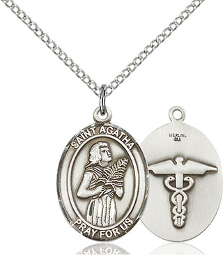 Sterling Silver St. Agatha Nurse Pendant