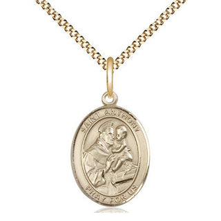 14kt Gold Filled Saint Anthony of Padua Medal Religious Jewelry Engraved Catholic Saint Jewelry