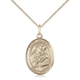14kt Gold Filled Saint Anthony of Padua Medal Religious Jewelry Engraved Catholic Saint Jewelry