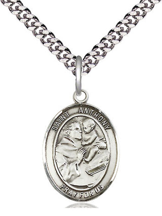 Pewter Saint Anthony of Padua Medal Religious Jewelry Engraved Catholic Saint Jewelry