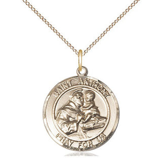 14kt Gold Filled Saint Anthony Medal Religious Jewelry Engraved Catholic Saint Jewelry