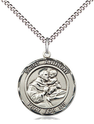 Pewter Saint Anthony Medal Religious Jewelry Engraved Catholic Saint Jewelry