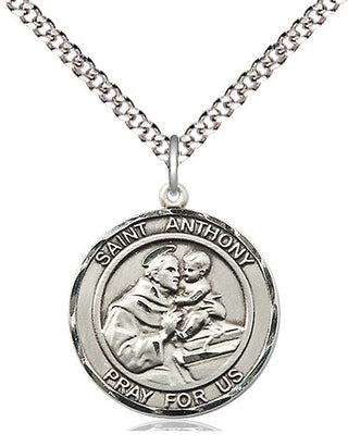 Sterling Silver Saint Anthony Medal Religious Jewelry Engraved Catholic Saint Jewelry