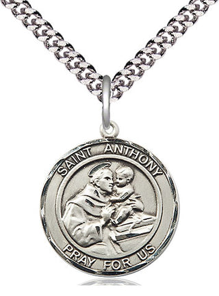 Sterling Silver Saint Anthony Medal Religious Jewelry Engraved Catholic Saint Jewelry