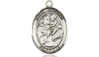 Sterling Silver Saint Anthony of Padua Medal Religious Jewelry Engraved Catholic Saint Jewelry
