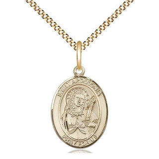 14kt Gold Filled Saint Apollonia Medal Religious Jewelry Engraved Catholic Saint Jewelry