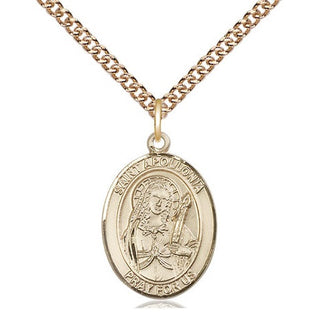 14kt Gold Filled Saint Apollonia Medal Religious Jewelry Engraved Catholic Saint Jewelry