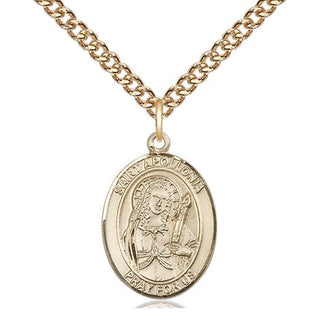 14kt Gold Filled Saint Apollonia Medal Religious Jewelry Engraved Catholic Saint Jewelry