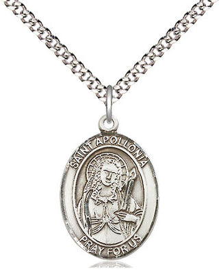 Pewter Saint Apollonia Medal Religious Jewelry Engraved Catholic Saint Jewelry
