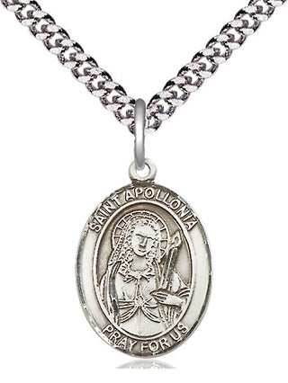 Pewter Saint Apollonia Medal Religious Jewelry Engraved Catholic Saint Jewelry