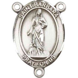 Sterling Silver Saint Barbara Rosary Center