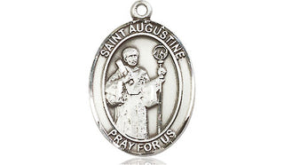 Sterling Silver Saint Augustine Medal Religious Jewelry Engraved Catholic Saint Jewelry
